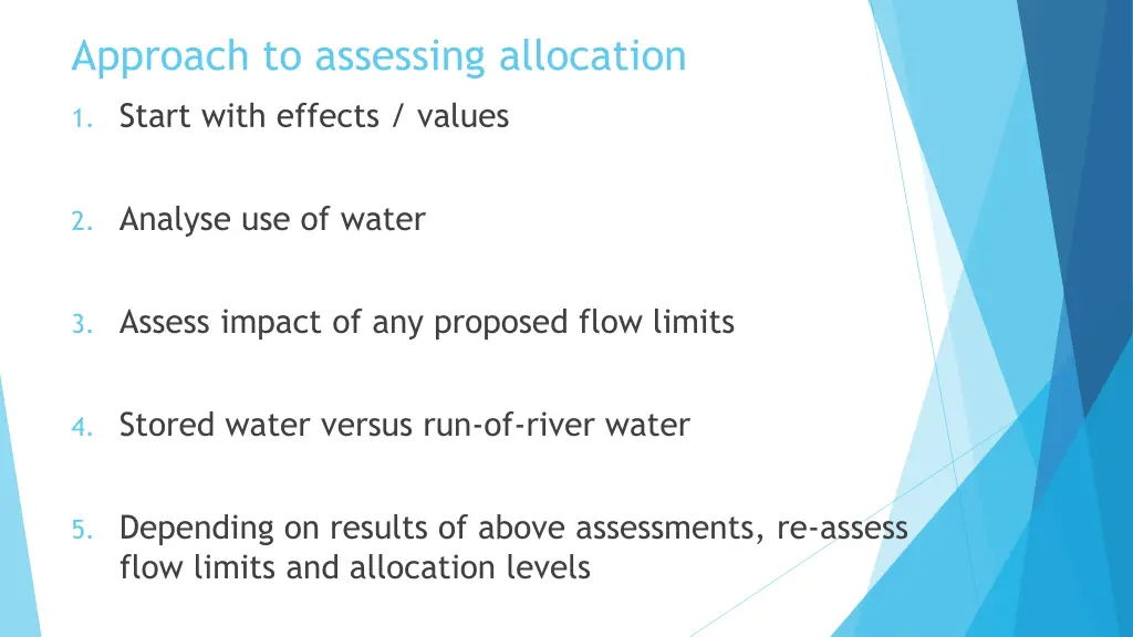 approach to assessing allocation