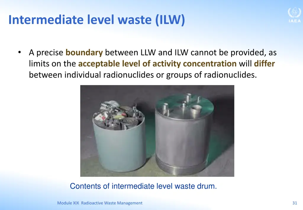 intermediate level waste ilw 1