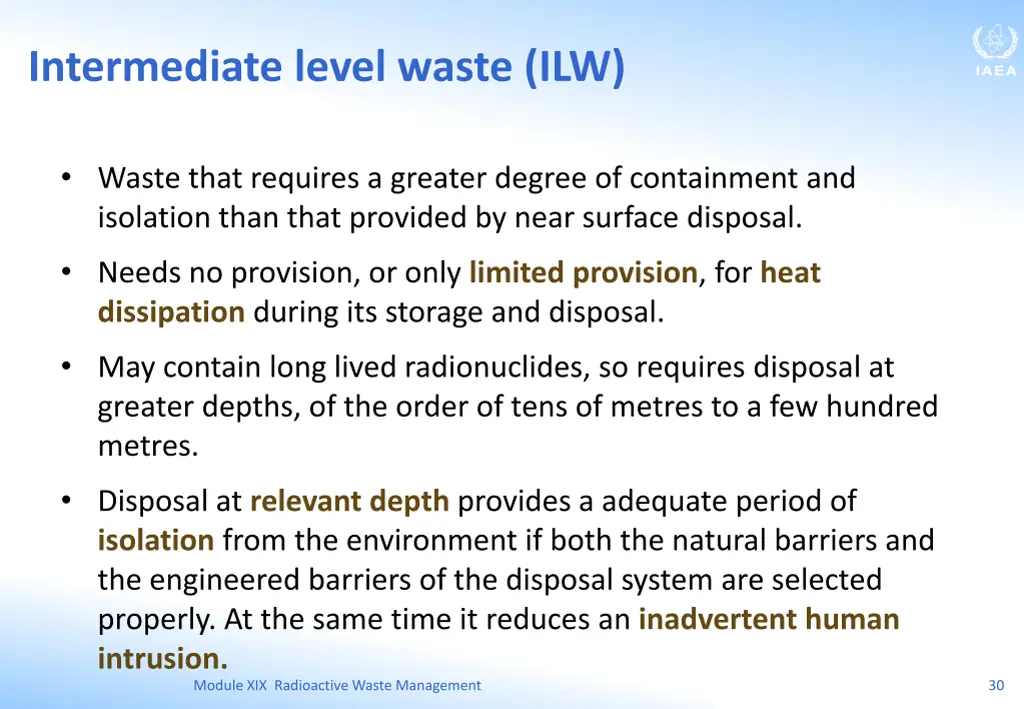 intermediate level waste ilw