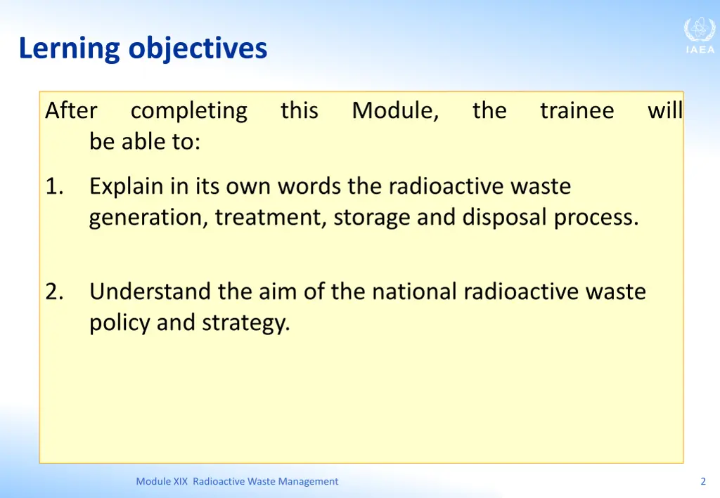 lerning objectives