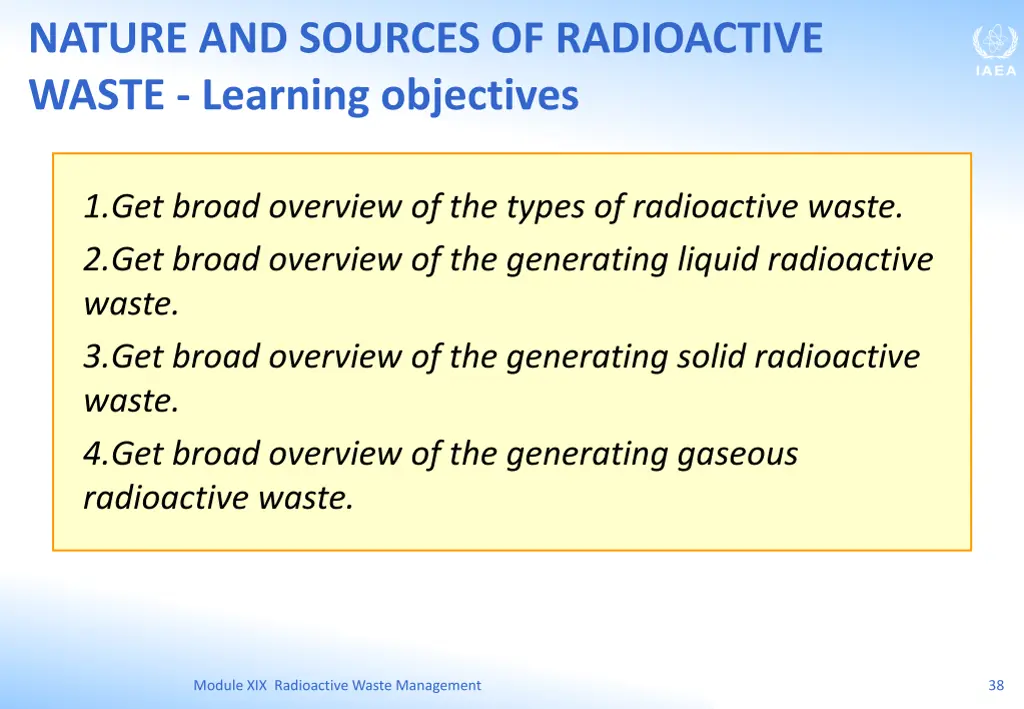 nature and sources of radioactive waste learning