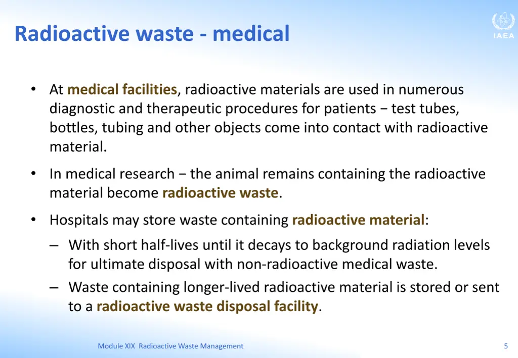 radioactive waste medical