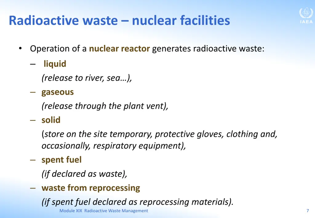 radioactive waste nuclear facilities