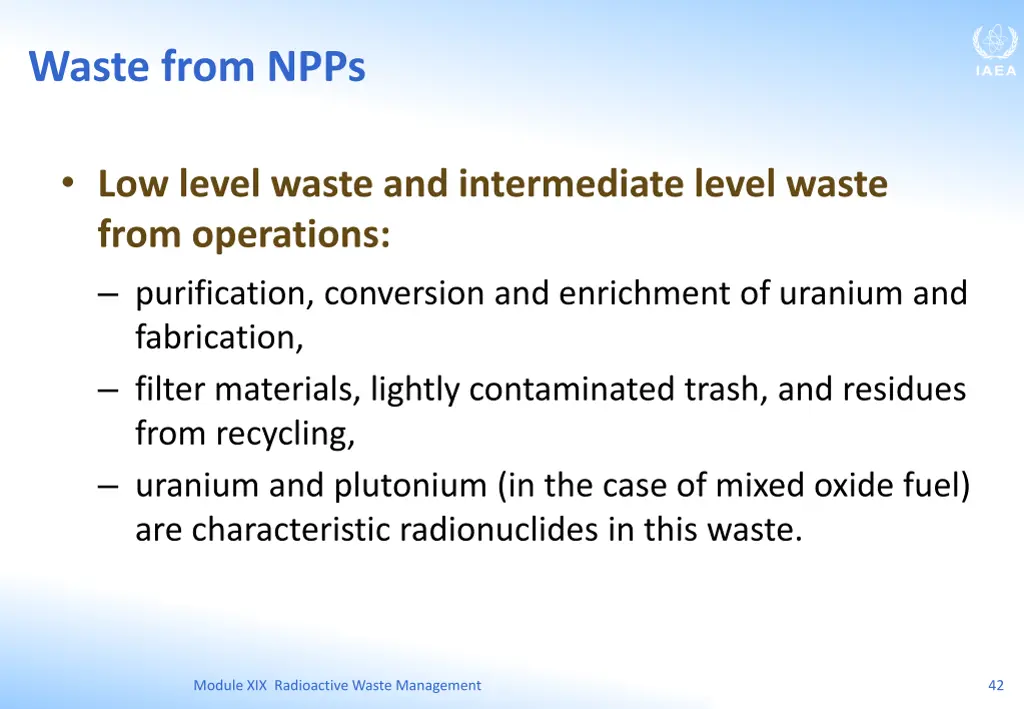 waste from npps