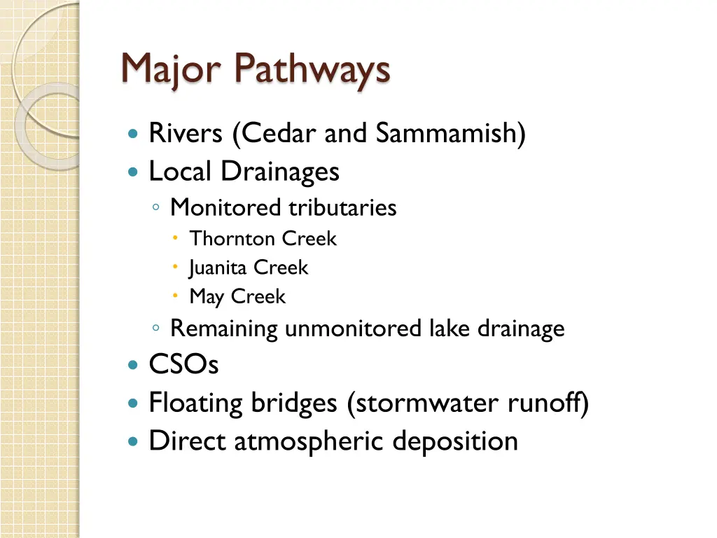 major pathways