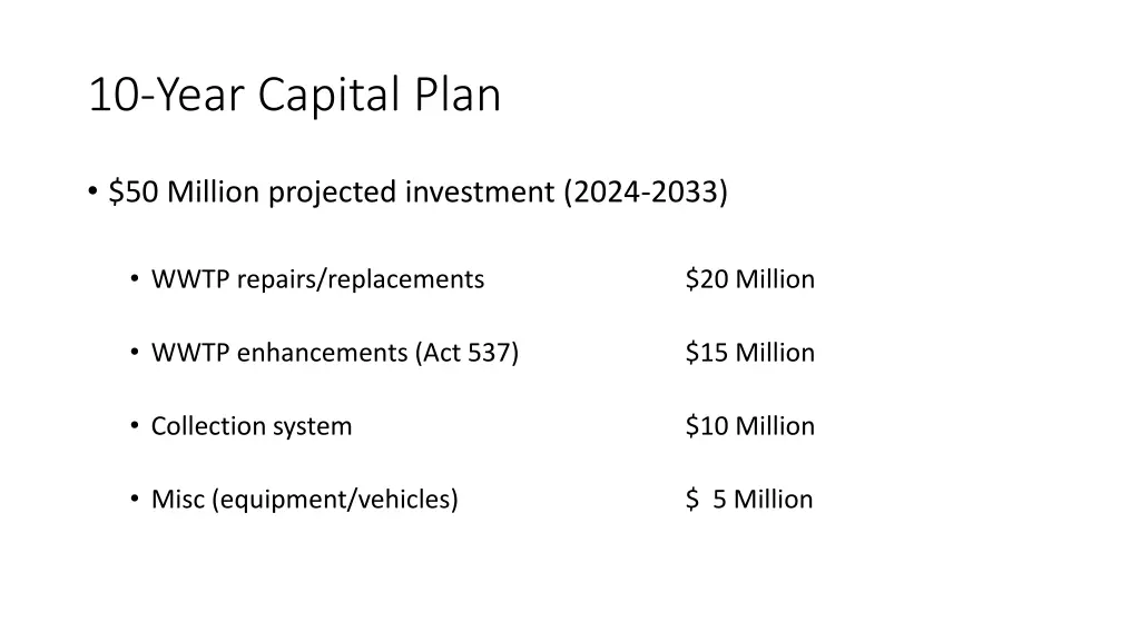 10 year capital plan