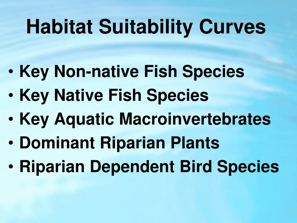 habitat suitability curves