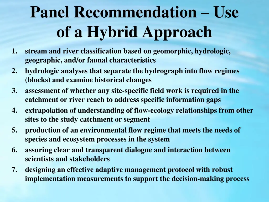 panel recommendation use of a hybrid approach