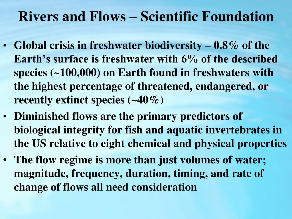 rivers and flows scientific foundation