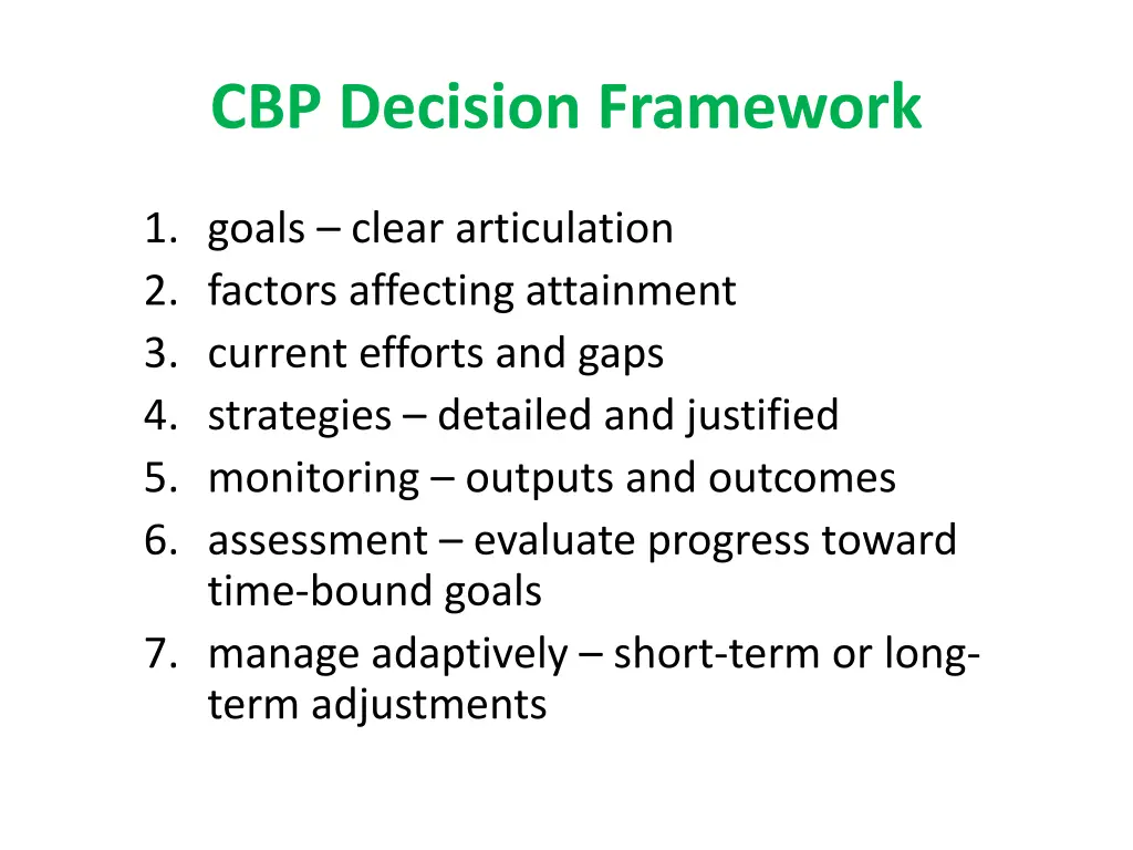 cbp decision framework