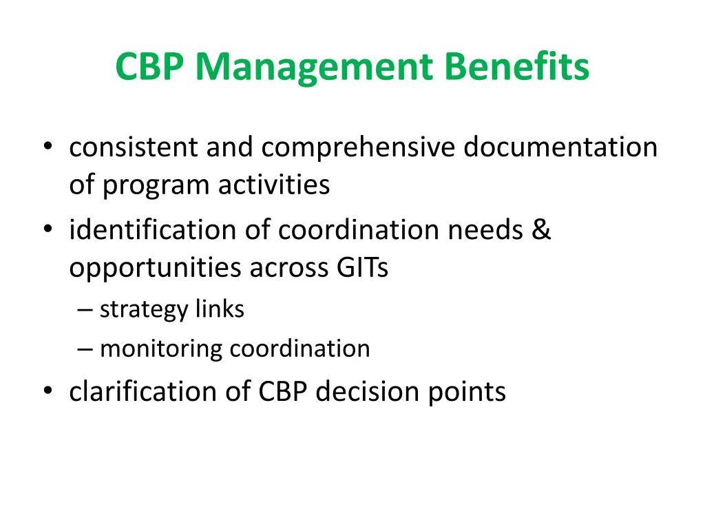 cbp management benefits