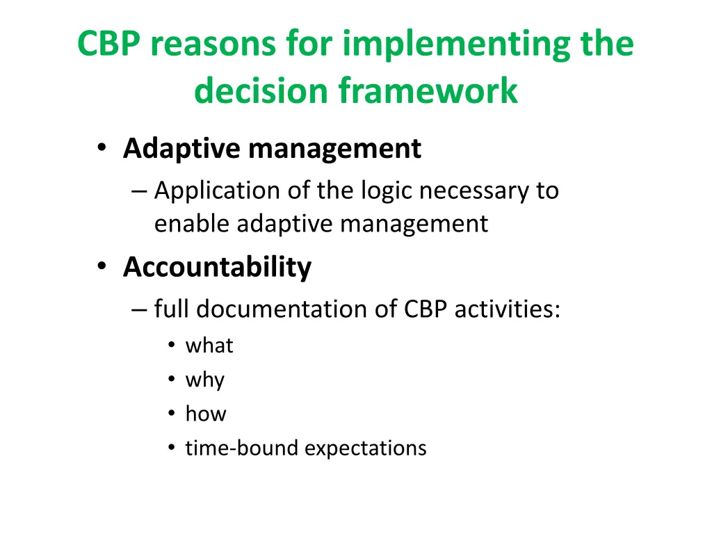 cbp reasons for implementing the decision