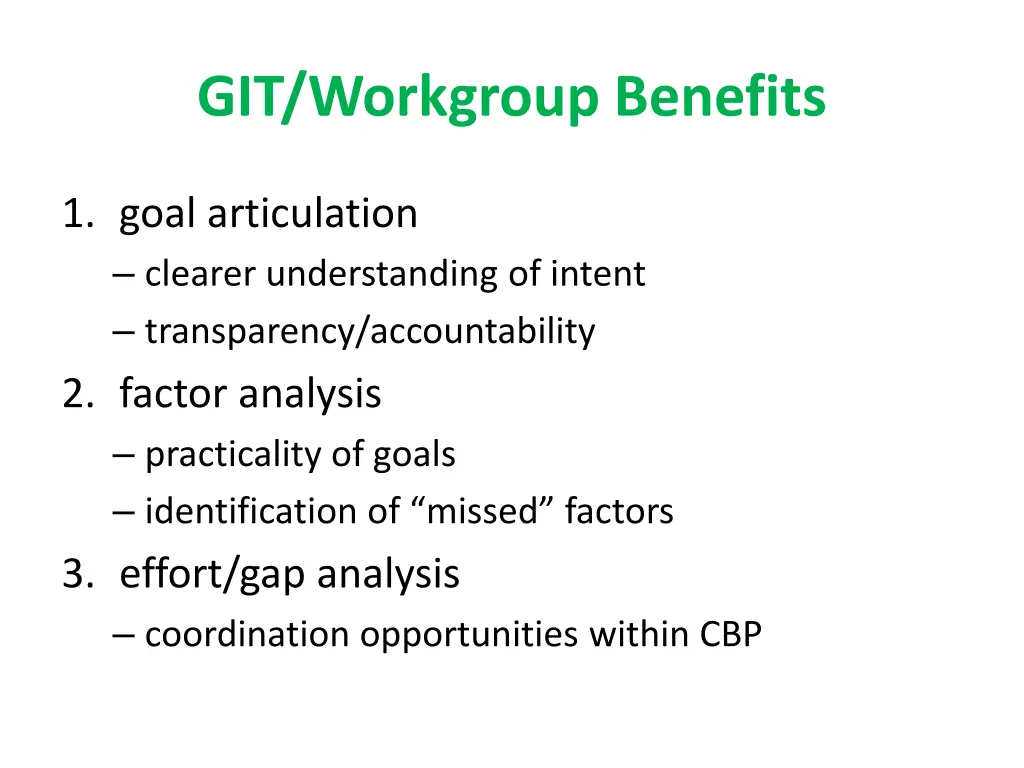 git workgroup benefits