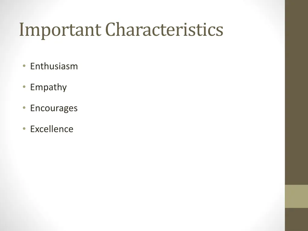 important characteristics