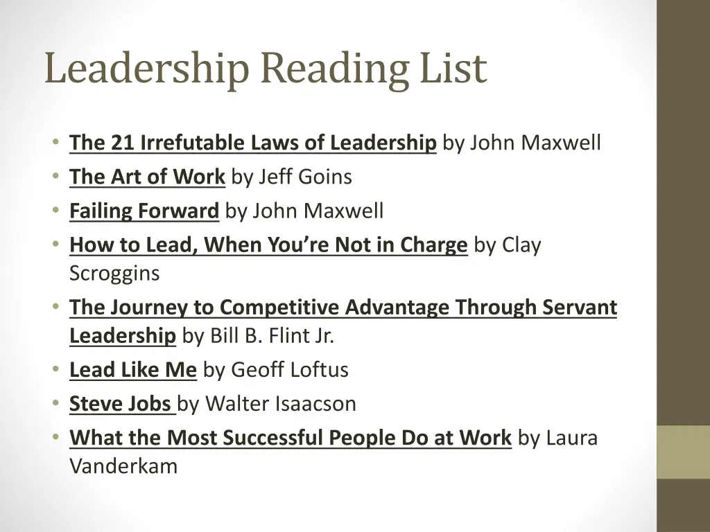 leadership reading list