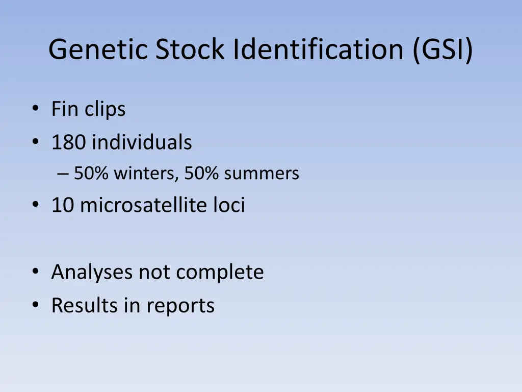 genetic stock identification gsi