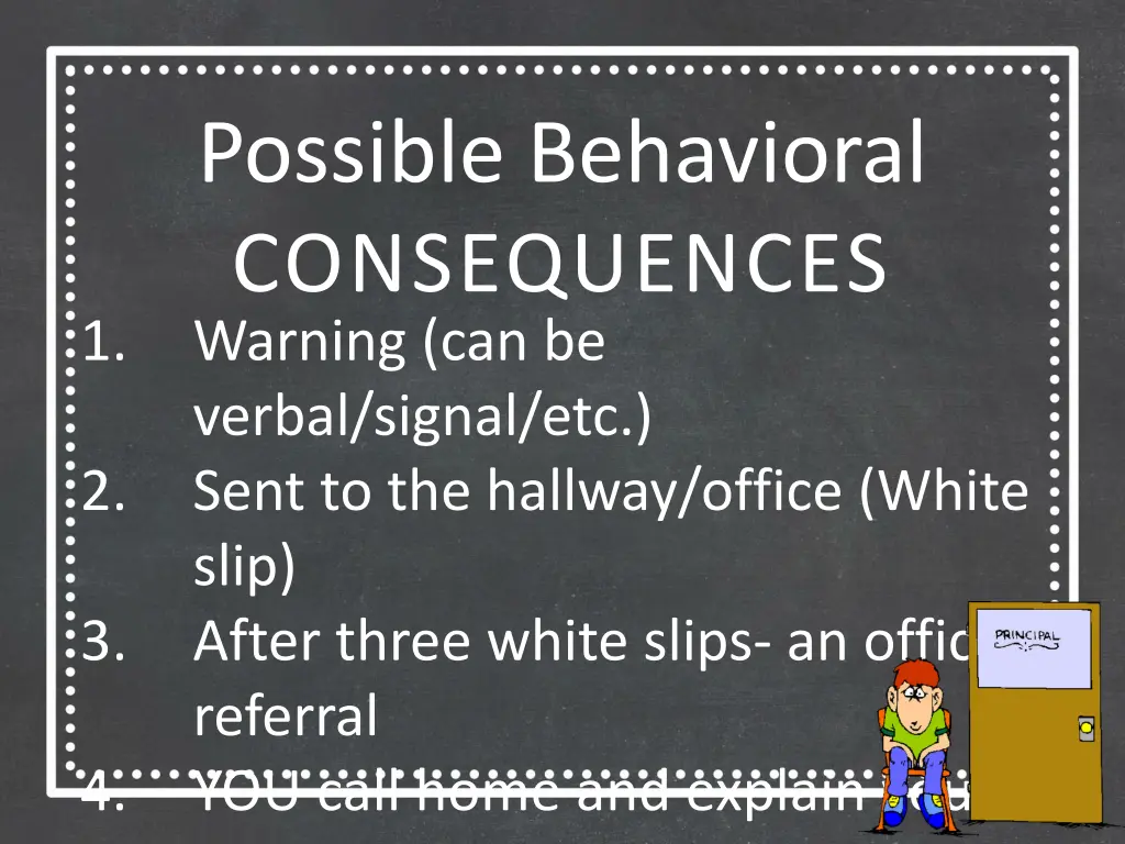 possible behavioral consequences warning