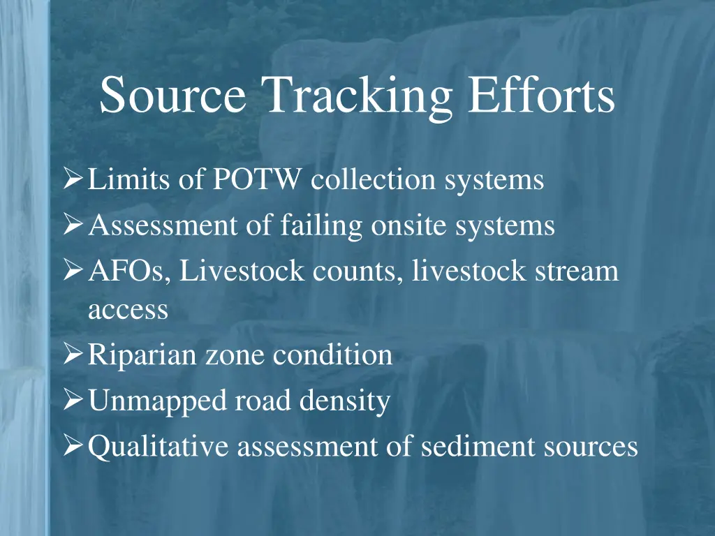 source tracking efforts