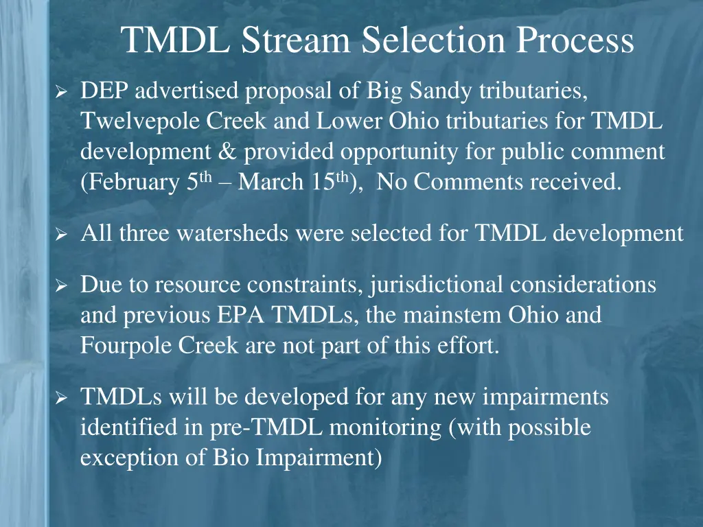 tmdl stream selection process 1