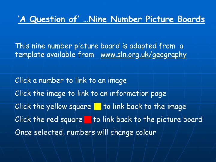 a question of nine number picture boards