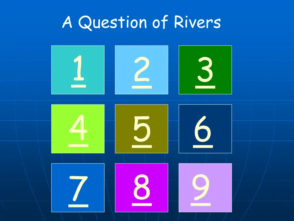 a question of rivers 1 2 4 5 7 8