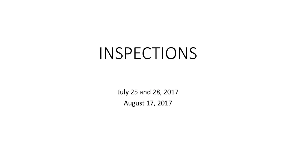 inspections