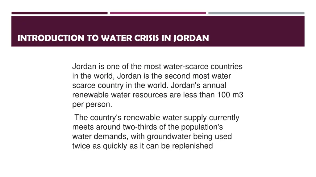 introduction to water crisis in jordan