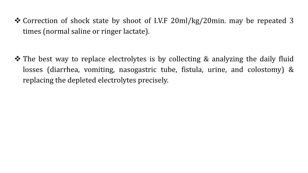 correction of shock state by shoot of i v f 20ml