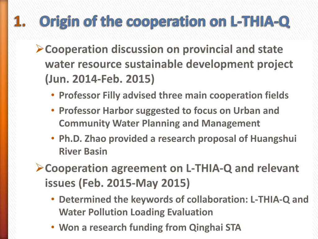 origin of the cooperation on l thia q