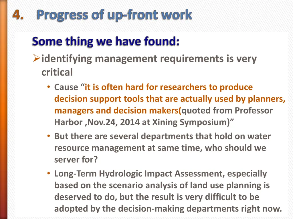 progress of up front work 1