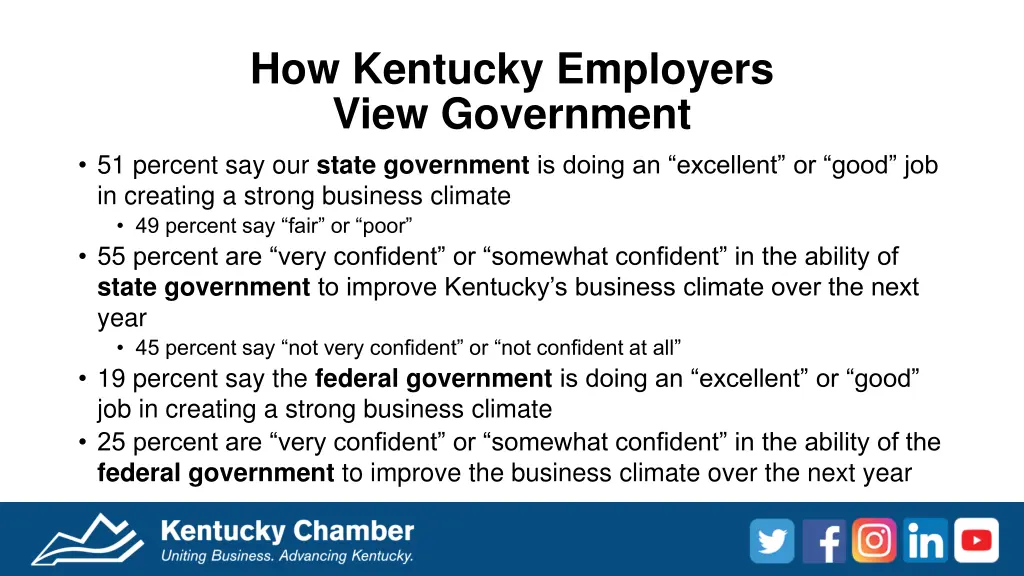 how kentucky employers view government 51 percent