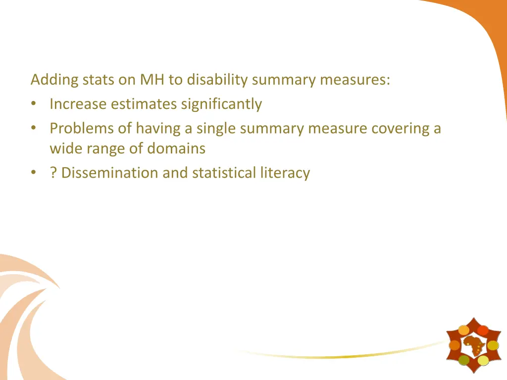 adding stats on mh to disability summary measures