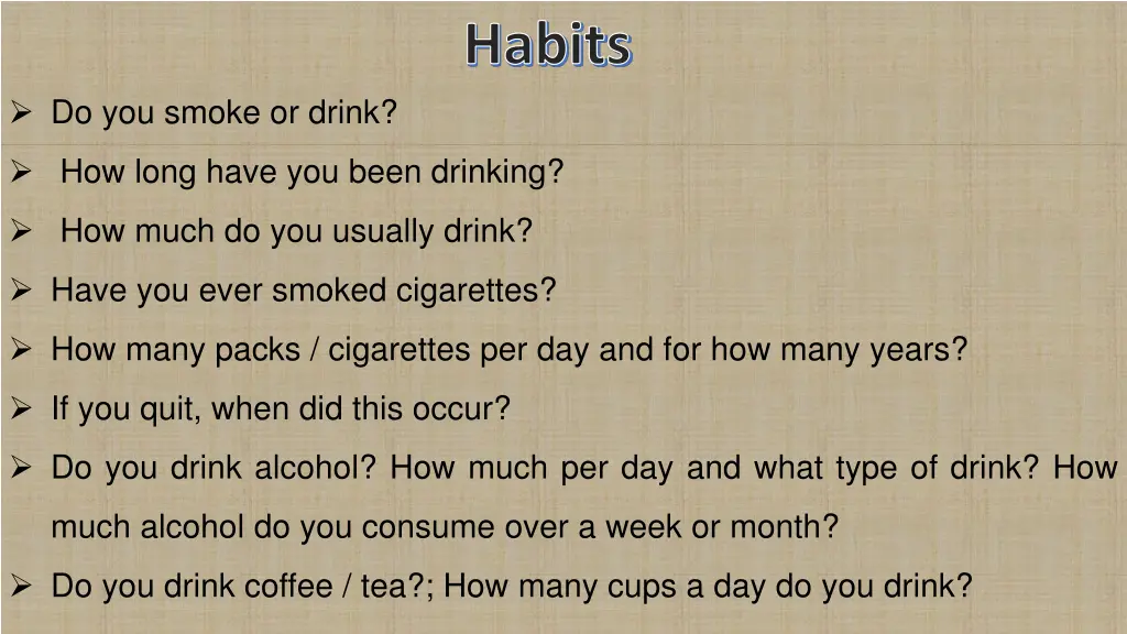 habits