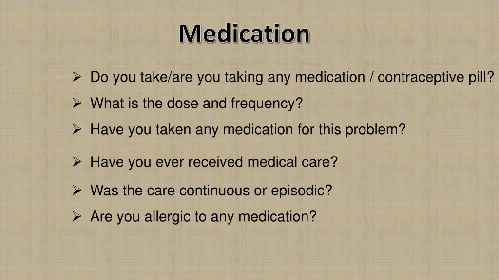 medication