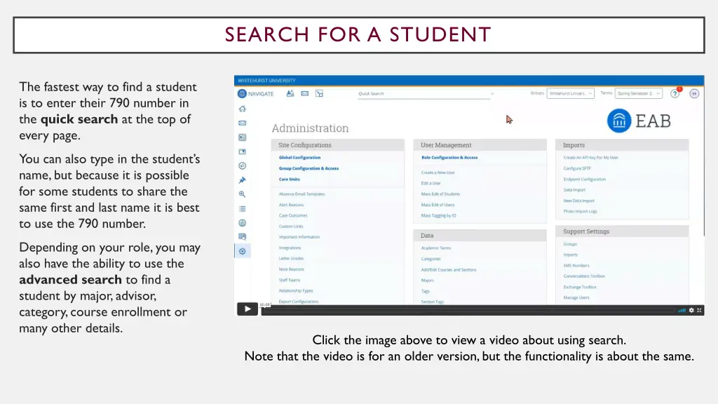 search for a student