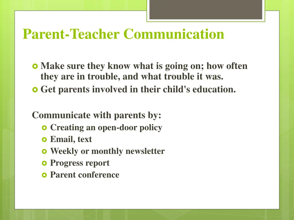 parent teacher communication