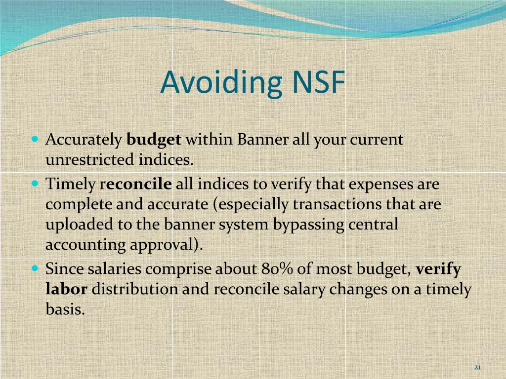 avoiding nsf