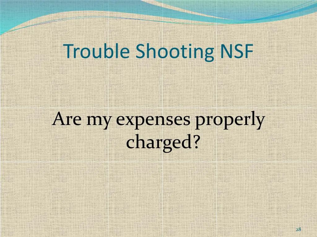 trouble shooting nsf 4