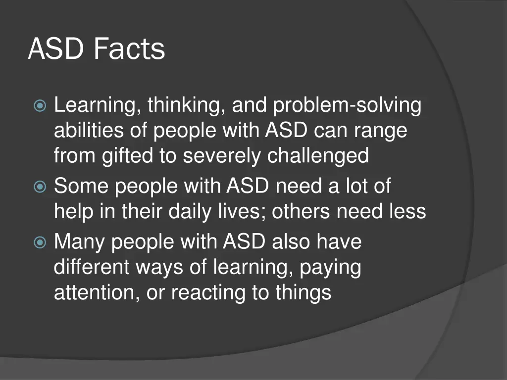 asd facts 1