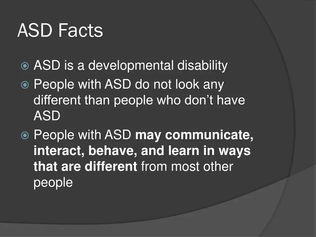 asd facts