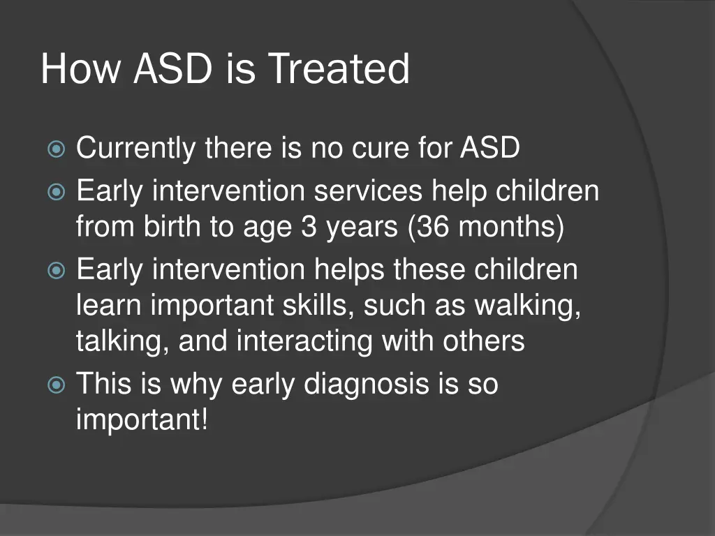 how asd is treated