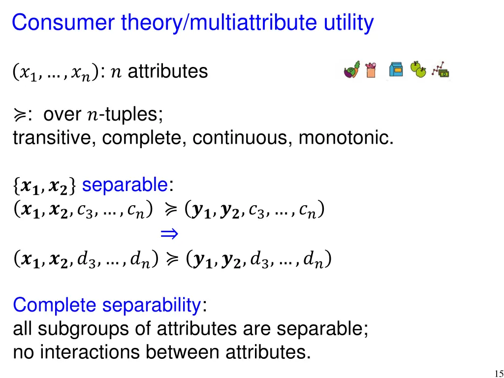 consumer theory multiattribute utility