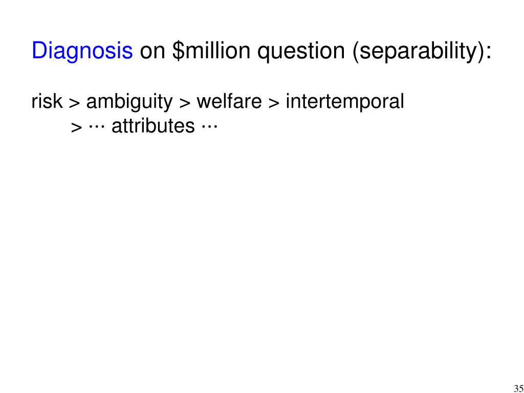 diagnosis on million question separability