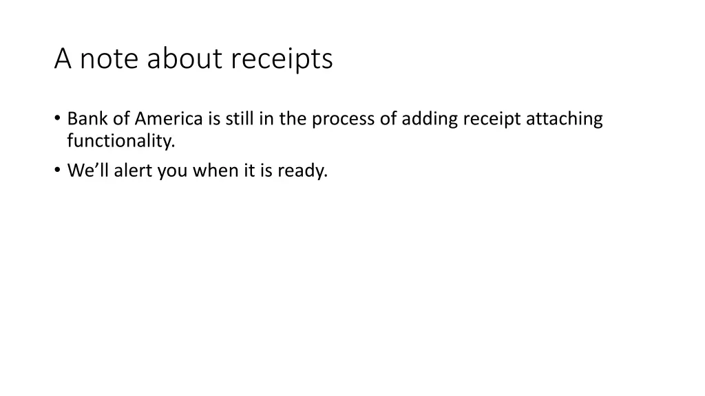 a note about receipts