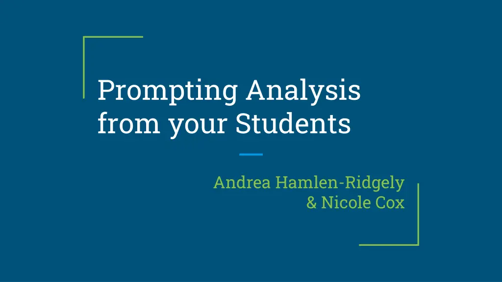 prompting analysis from your students