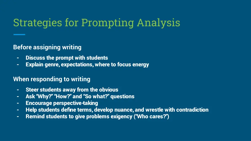 strategies for prompting analysis