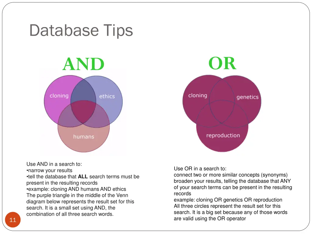 database tips