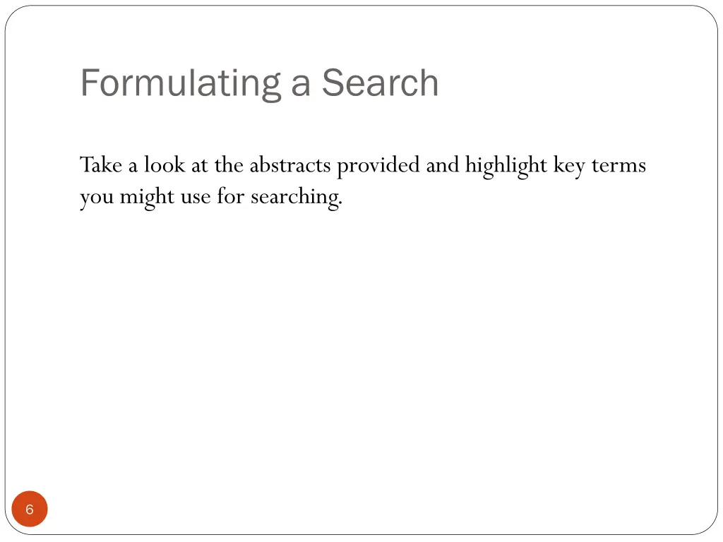 formulating a search