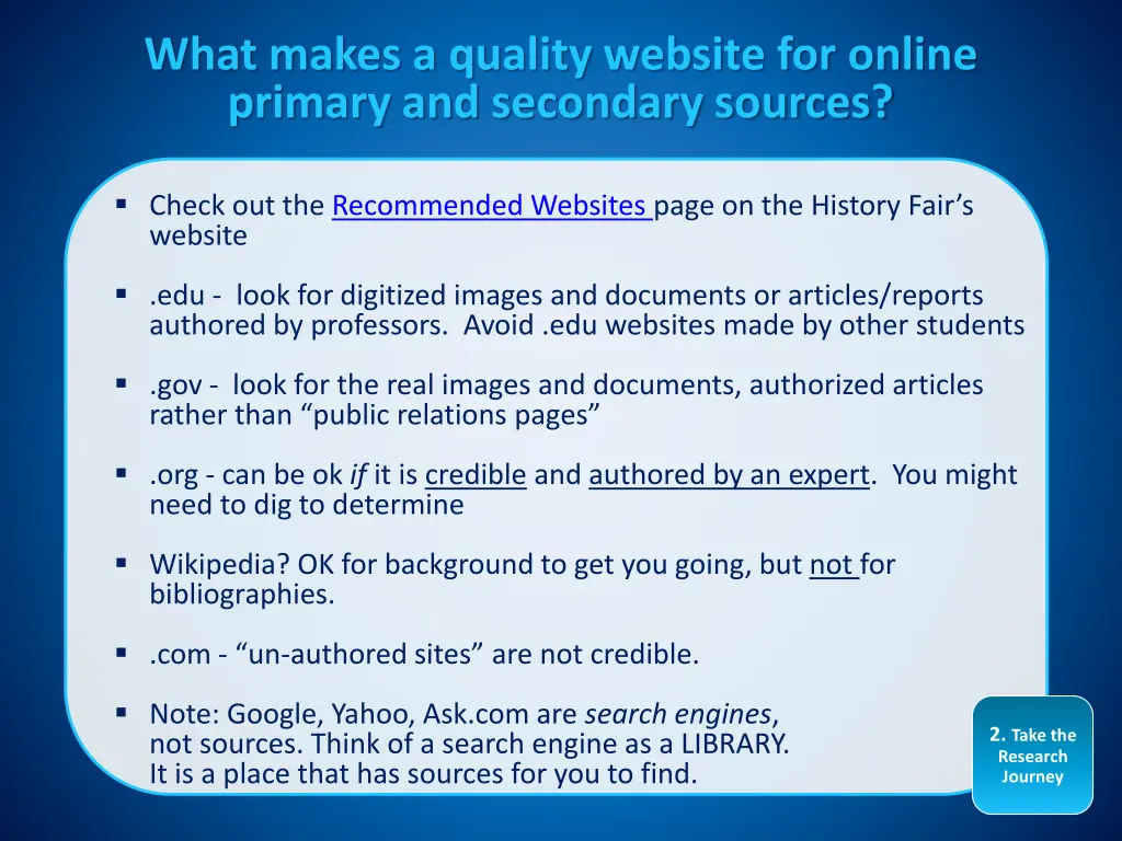what makes a quality website for online primary