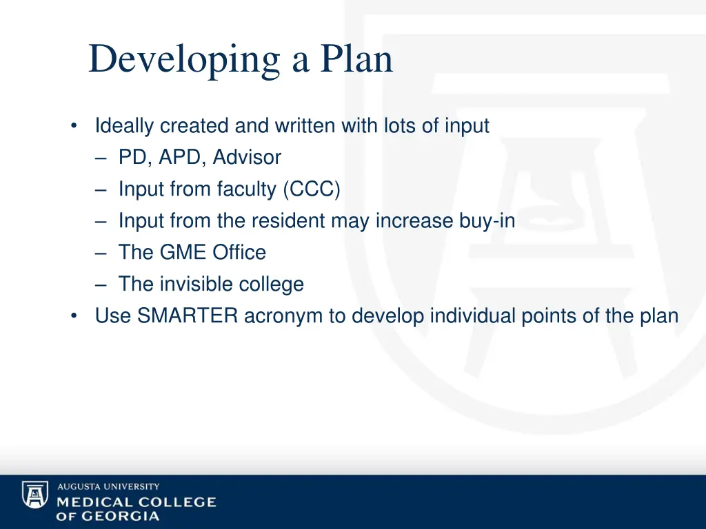 developing a plan 1